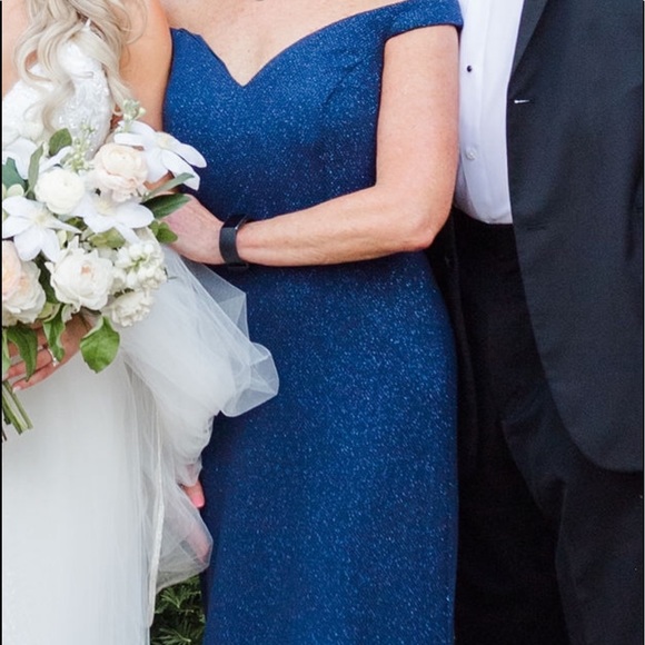 Jovani Stretch Glitter Off the Shoulder Formal Dress - Picture 6 of 16